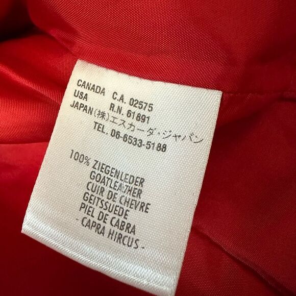 Escada Goat Leather Evening Jacket Red sz 38 US 8 - Picture 13 of 16